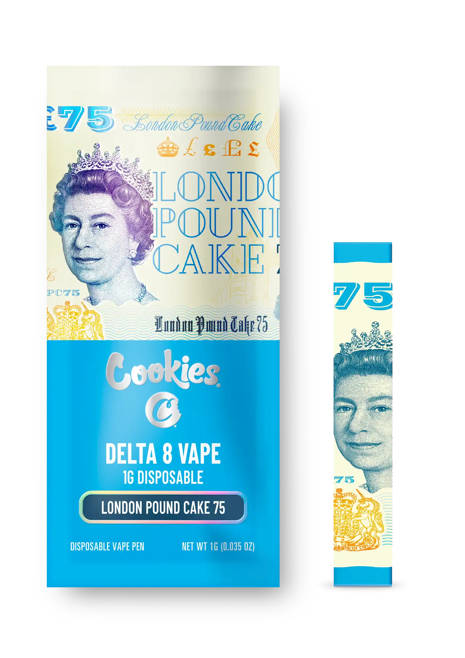 London Pound Cake 75 | Delta 8 1g Disposable Vape Pen w/ Live Terpenes