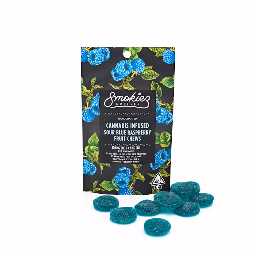 SOUR BLUE RASPBERRY-Cannabis Infused Fruit Chews-SMOKIEZ
