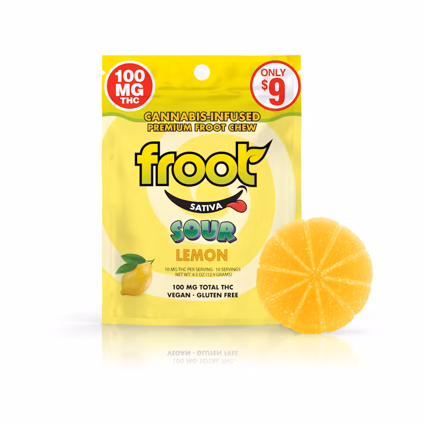Froot Sour Lemon Gummy - 100mg Single Cut-to-dose